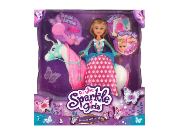 Lelufantti Prinsessa- Ja Muotinuket>Sparkle Girlz Prinsessa ja hevonen